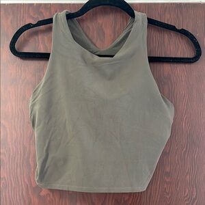 Women's Athleta dark Olive Green/Gray Sleeveless crop Top